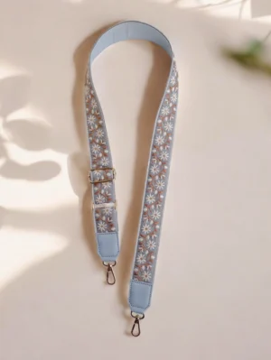 Powder blue embroidered strap